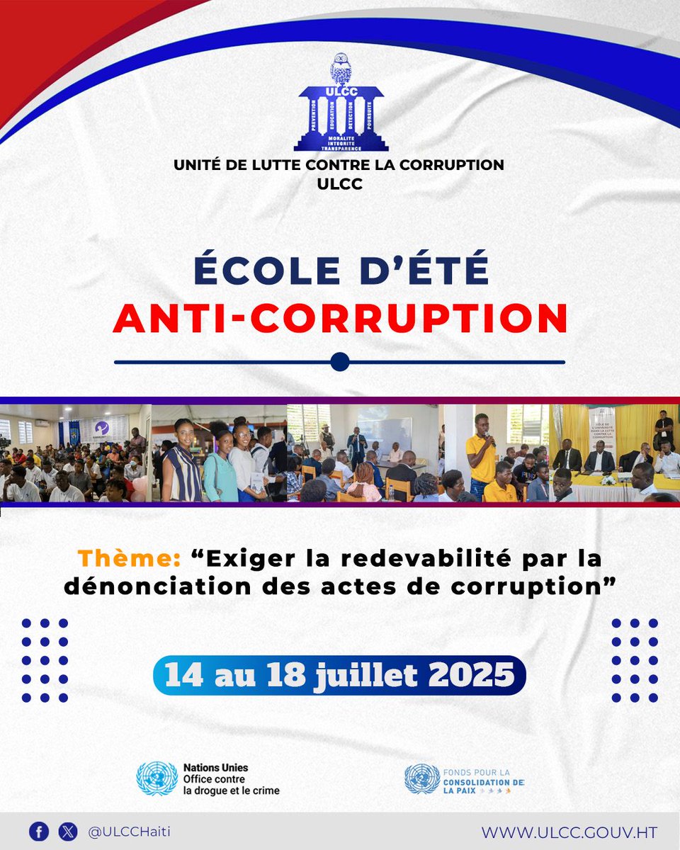 hansjosephl1's tweet image. La lutte contre la corruption doit être engagée au sein de tous les secteurs de la vie nationale. Les jeunes en milieu universitaire sont particulièrement concernés.
L'ULCC continue de multiplier ses stratégies dans l'objectif de développer une masse critique susceptible…