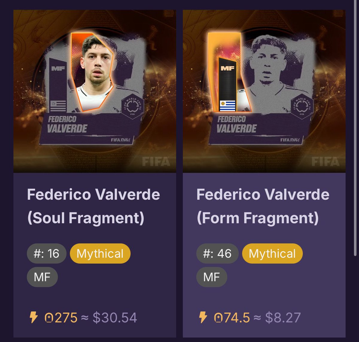 MelseHMH's tweet photo. Also, only one part is needed to fragment the Valverde.
@FIFARivals  @mythicalgames  @johnwastaken https://t.co/dpEevdwB3Z