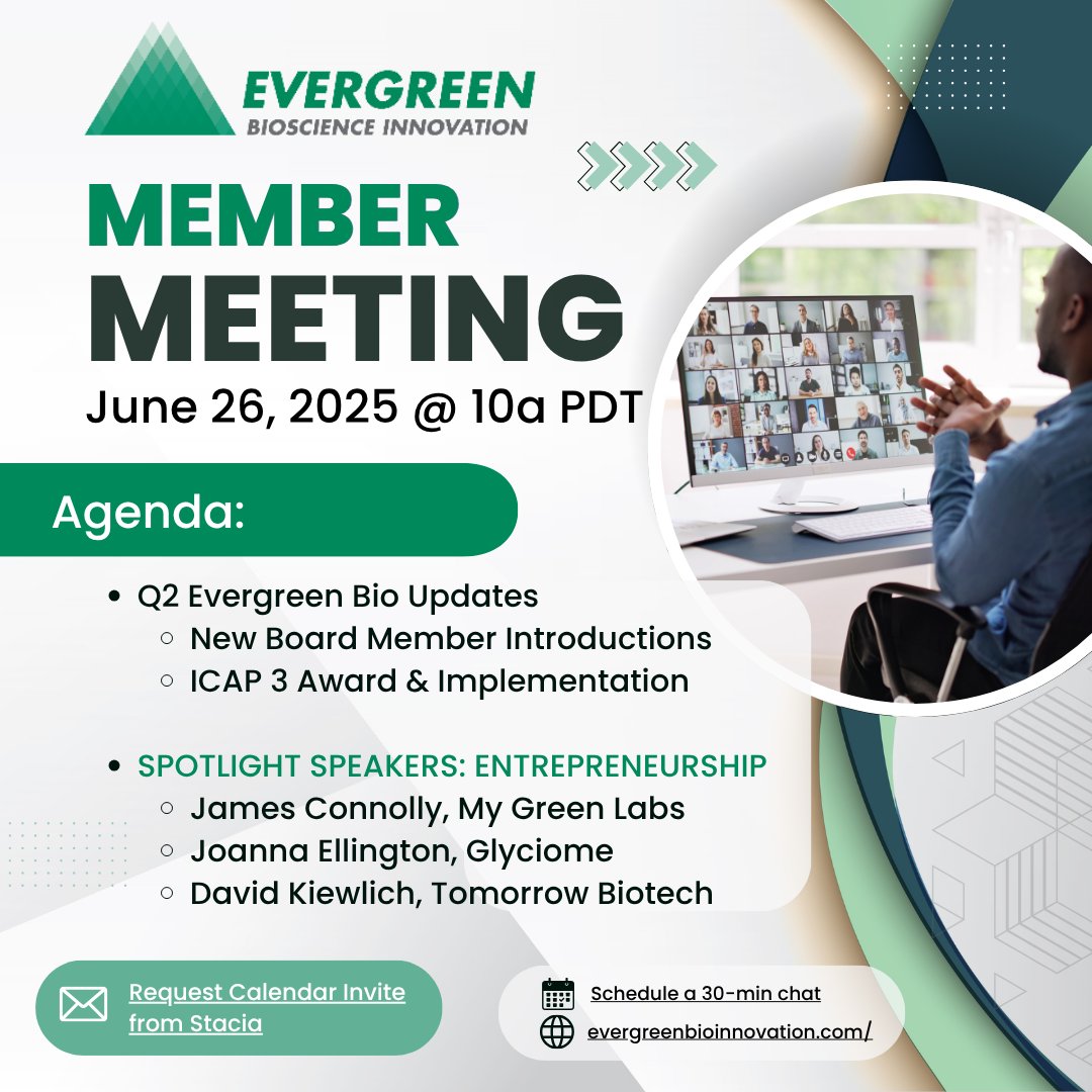 🧪 Bioscience needs bold moves—join <a href="/EvergreenBio/">Evergreen Genetics</a>’s Q2 Member Meeting!
👥 New board + incubator launch
🎤 3 speakers. 1 mission: grow Mountain NW bioscience
🔗 Request invite: srasmussen@greaterspokane.org
#EvergreenBio #Bioscience #Biotech #StartupLife #LifeSciences #Innovation