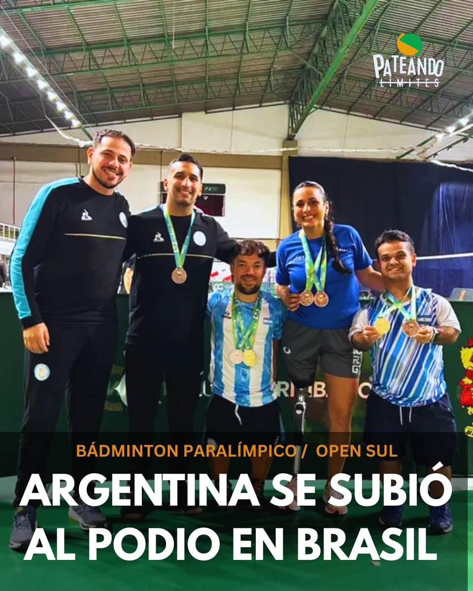 #Bádminton 🇦🇷 ARGENTINA SE SUBIÓ AL PODIO EN EL PARABÁDMINTON DE BRASIL🏆🇧🇷

▶️ Entrá a nuestra web  Pateandolimites.com y descubrí a nuestros jugadores y las medallas que ganó cada uno. 

#ParaBádminton #DeporteAdaptado  #OpenSul2025 #PateandoLímites #Argentina #Paralympics