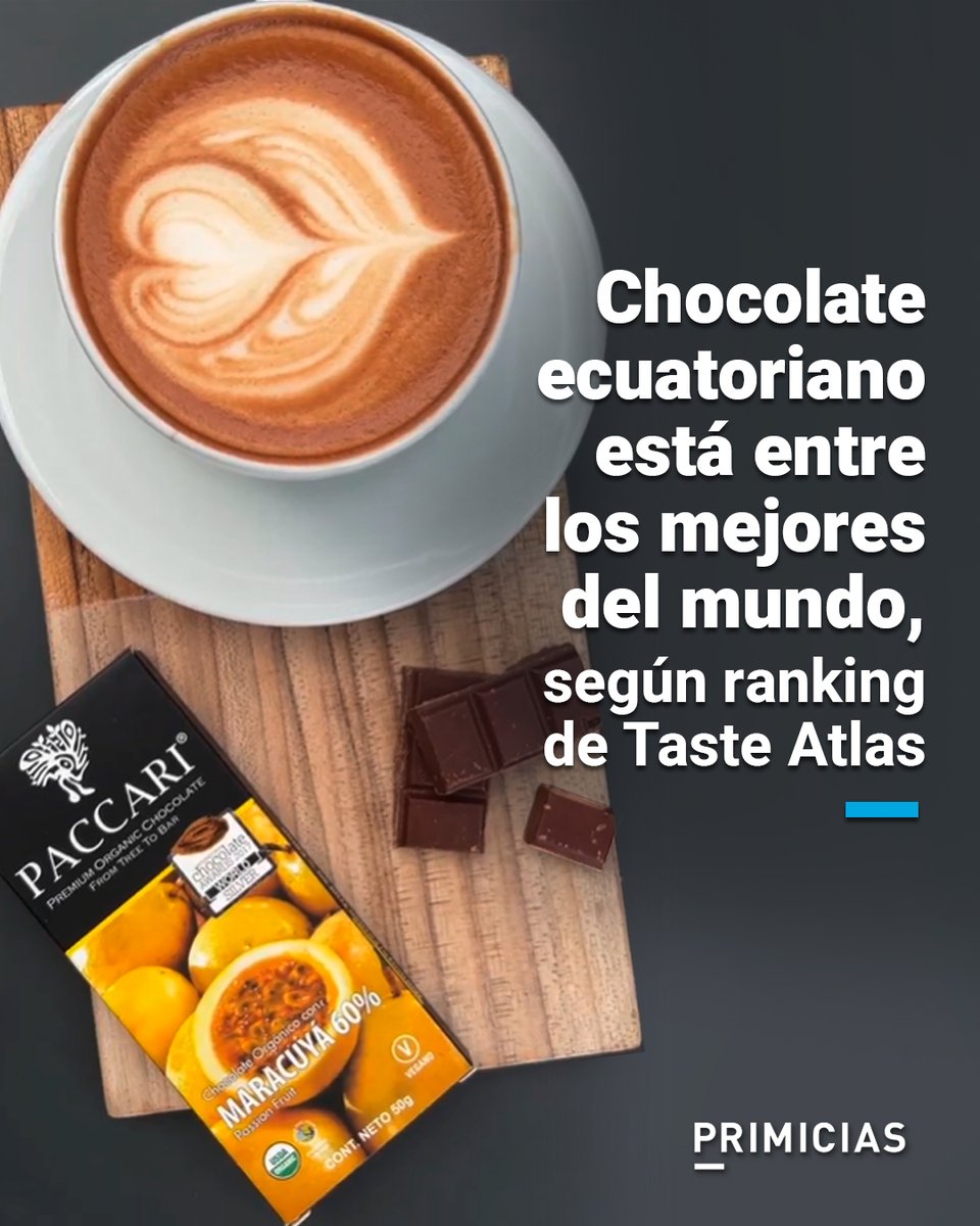 Ecuador vuelve a destacar en un listado de Taste Atlas. Conoce cómo describen a la marca Paccari, entre los chocolates mejor valorados del mundo. prim.ec/CWJb50WfbaV