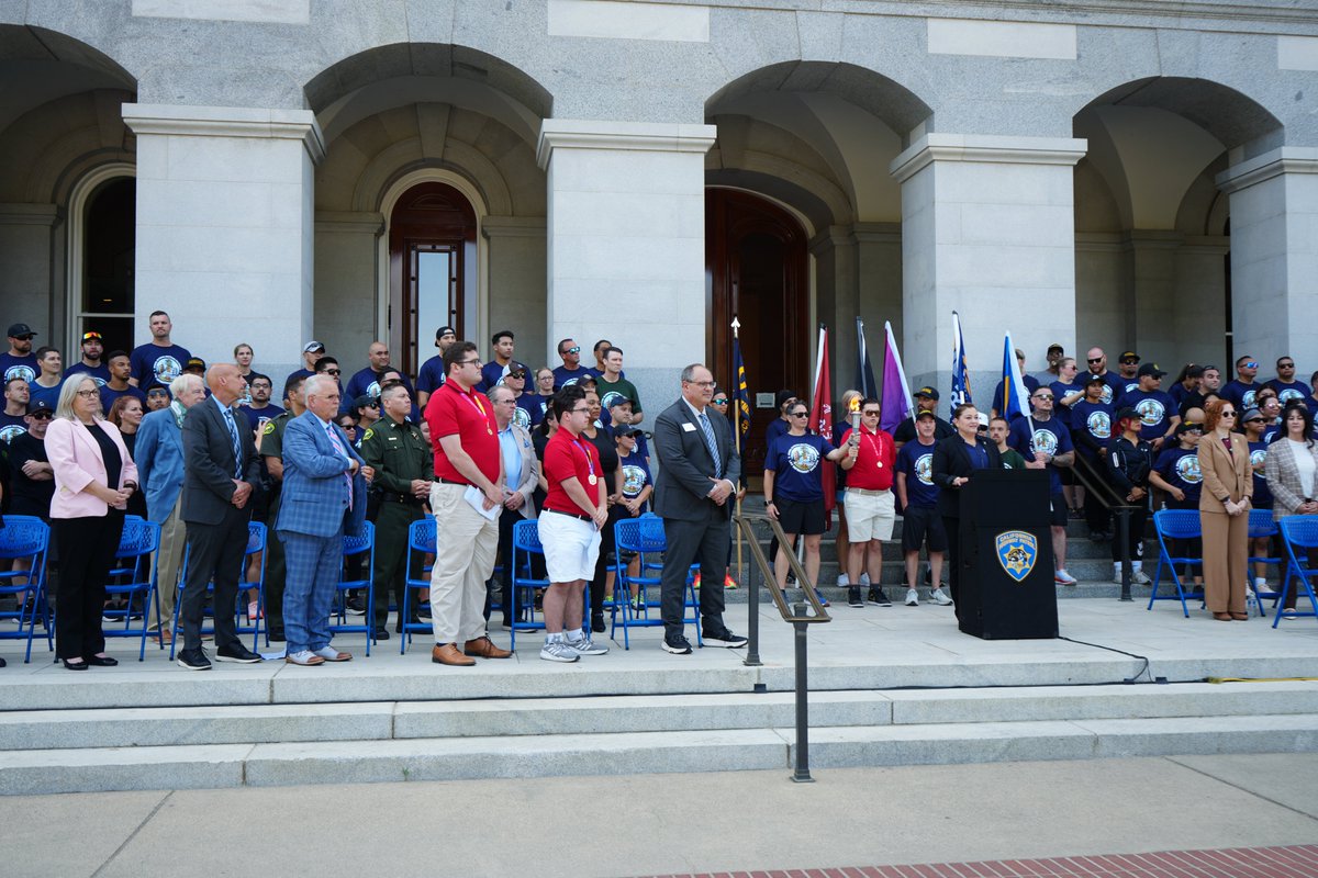 CAProbation's tweet photo. Today, CPOC President Chief Steve Jackson of @SJCProbation and @CAProbation Deputy Director Rosie McCool had the honor of attending the @SONorCal Law Enforcement Torch Run ceremony on the West Steps of the Capitol. https://t.co/cVL9jOWnfe