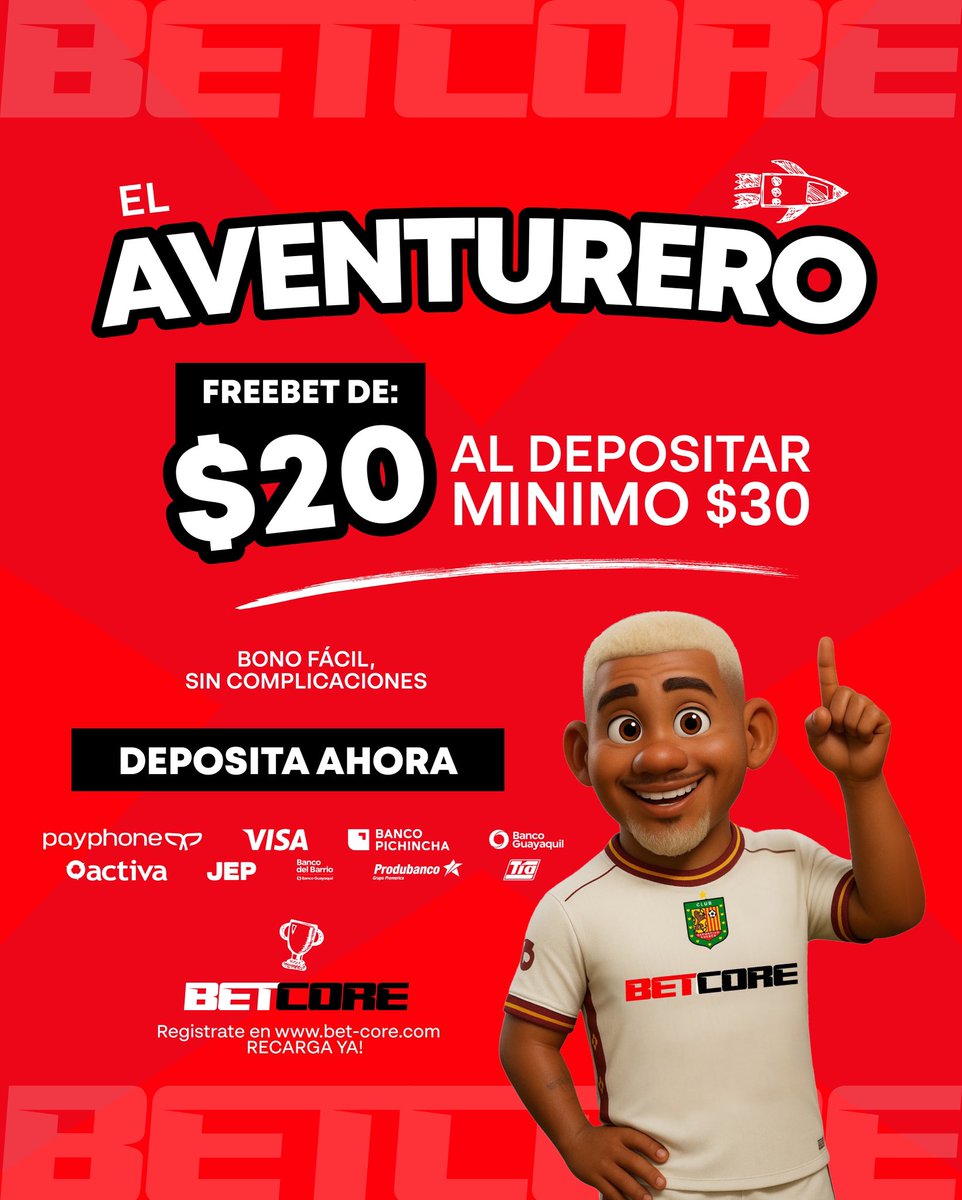 betcoreec24's tweet photo. 🌟 ¡Ofertón! 🌟

💰 Deposita $30 y recibe $20 en Free Bet 💰

¡Así de fácil! 💥 Cada vez que recargas tu cuenta, ganas más oportunidades de apostar en tus deportes favoritos. 🏆👟

👉 Regístrate ahora y aprovecha esta oferta limitada. ¡No te lo pierdas! https://t.co/7VT2aBo0eu
