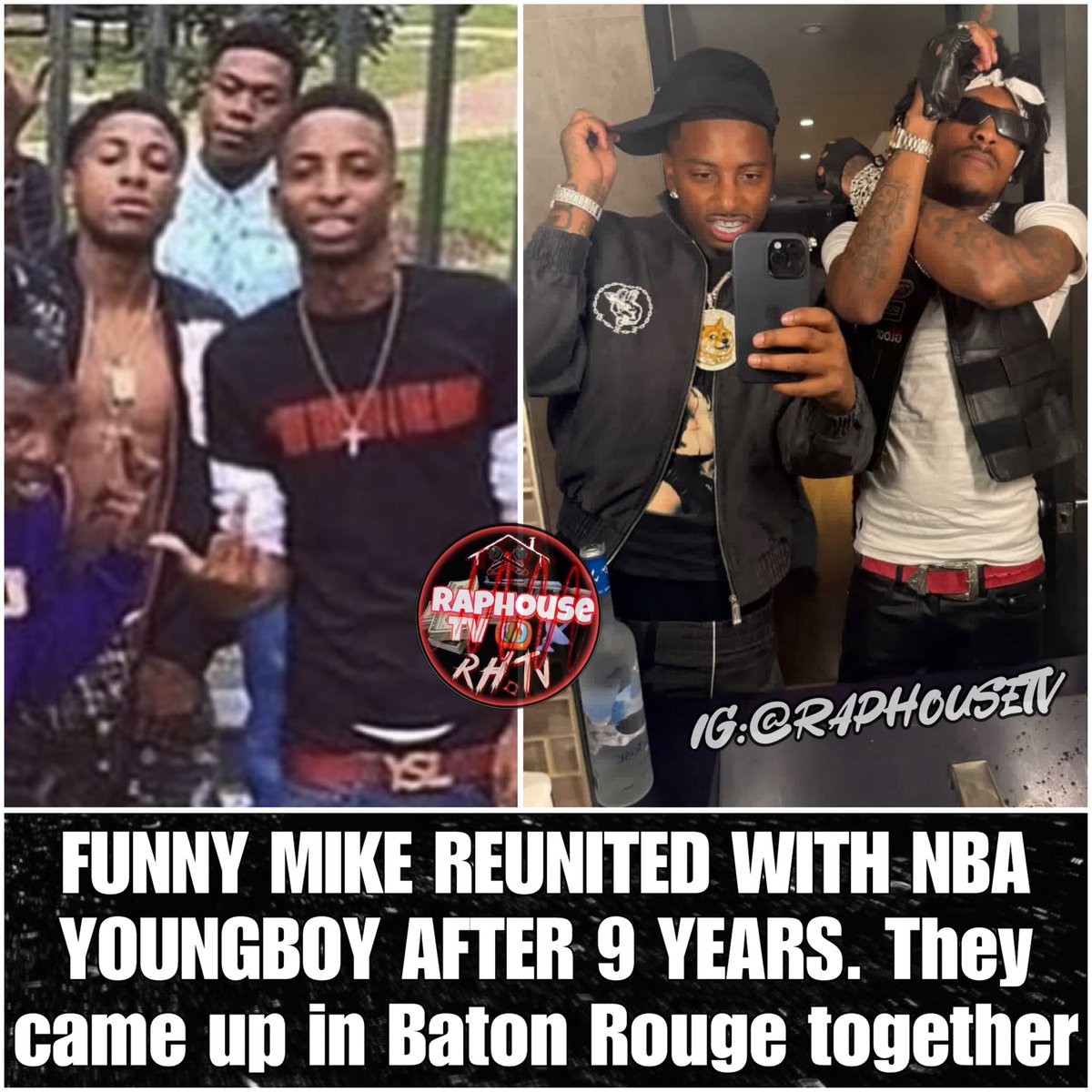 FunnyMike and NBA Youngboy just reunited after 9 years not seeing each other. They came up in Baton Rouge together💯🤝🏾