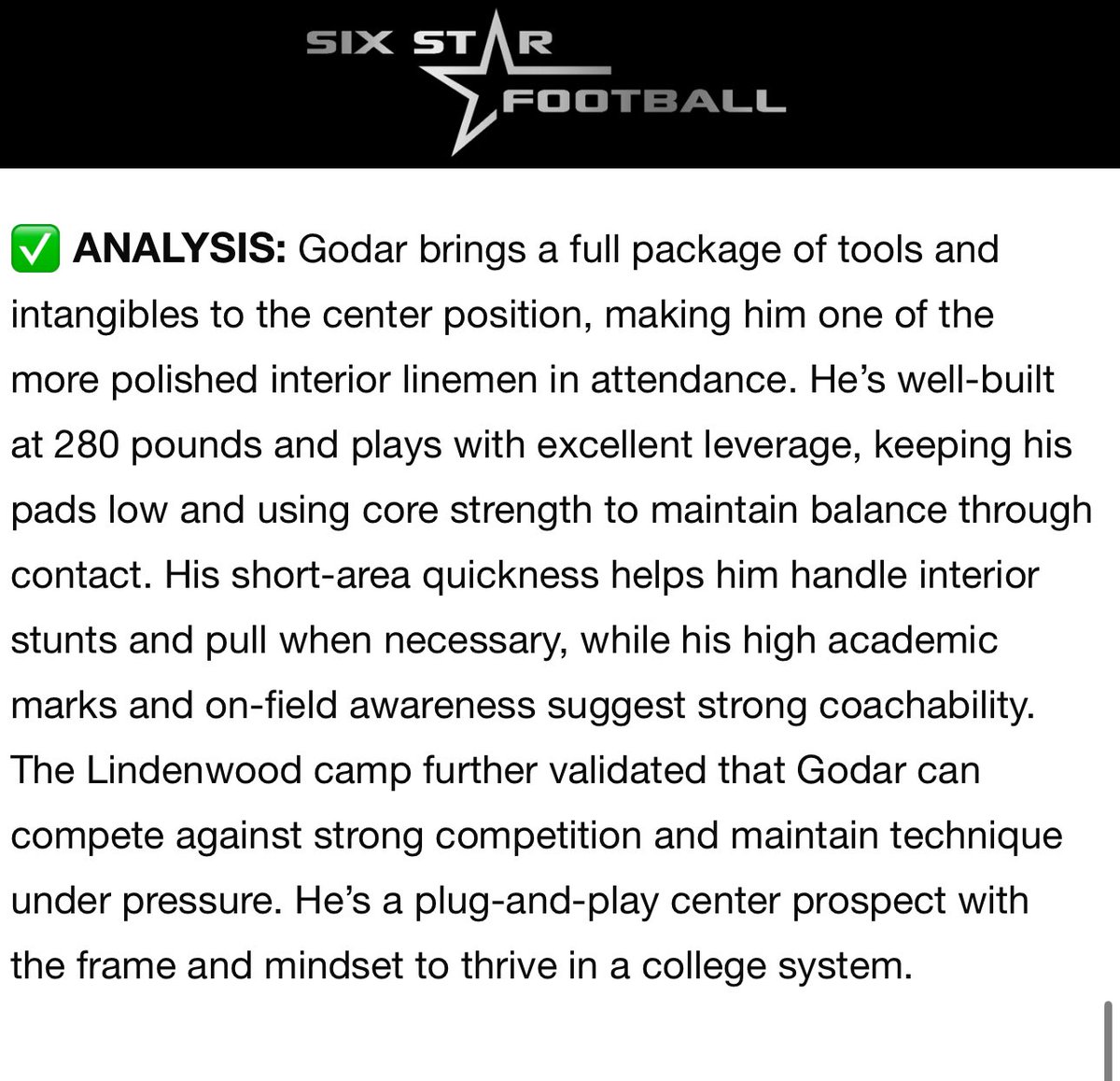 Jack Godar (@jack_godar) on Twitter photo Thank you <a href="/sixstarfootball/">Six Star Football | PLUS+</a> for the write up and for putting my picture on the cover!
<a href="/tradke85/">Tom Radke</a>
<a href="/Coach_JDenton/">Jason Denton</a>
<a href="/ChrisGomez54/">Chris Gomez</a> Thank you <a href="/sixstarfootball/">Six Star Football | PLUS+</a> for the write up and for putting my picture on the cover!
<a href="/tradke85/">Tom Radke</a>
<a href="/Coach_JDenton/">Jason Denton</a>
<a href="/ChrisGomez54/">Chris Gomez</a>