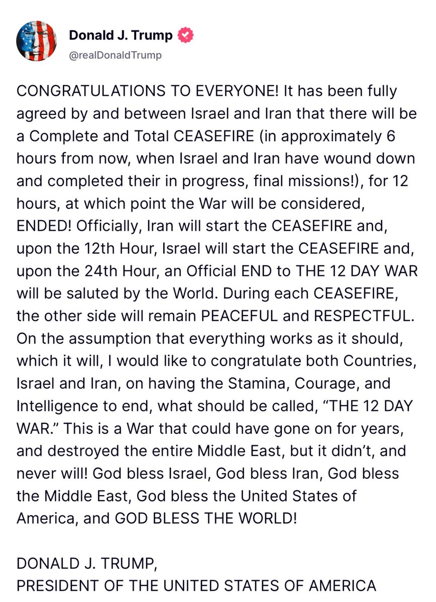BenSwann_'s tweet image. #Trump has announced that the war between Israel and Iran is officially ended! Wow! Now do Ukraine/Russia!