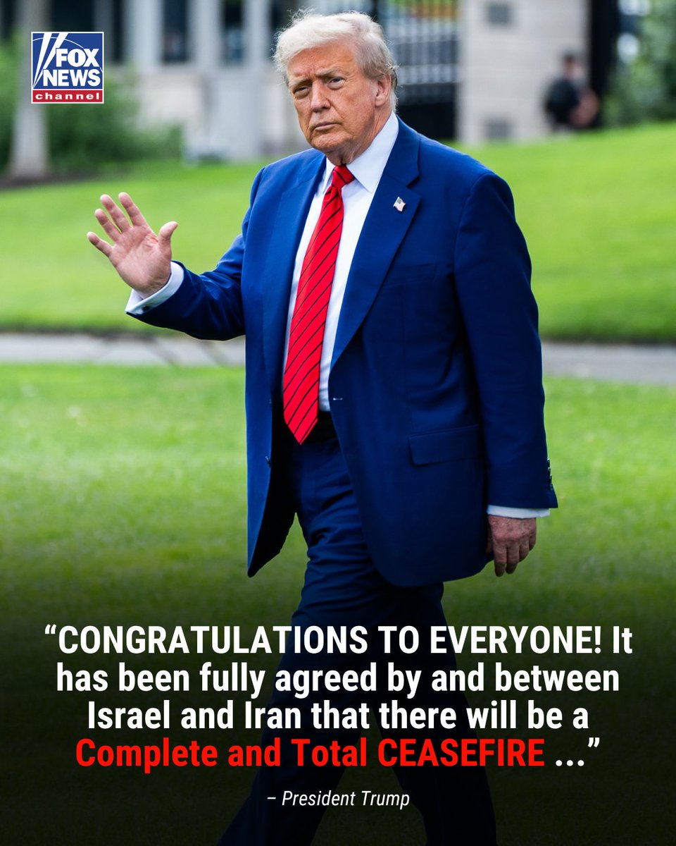 President <a href="/realDonaldTrump/">Donald J. Trump</a> said Israel and Iran have agreed to a ceasefire after more than a week of missile exchanges.