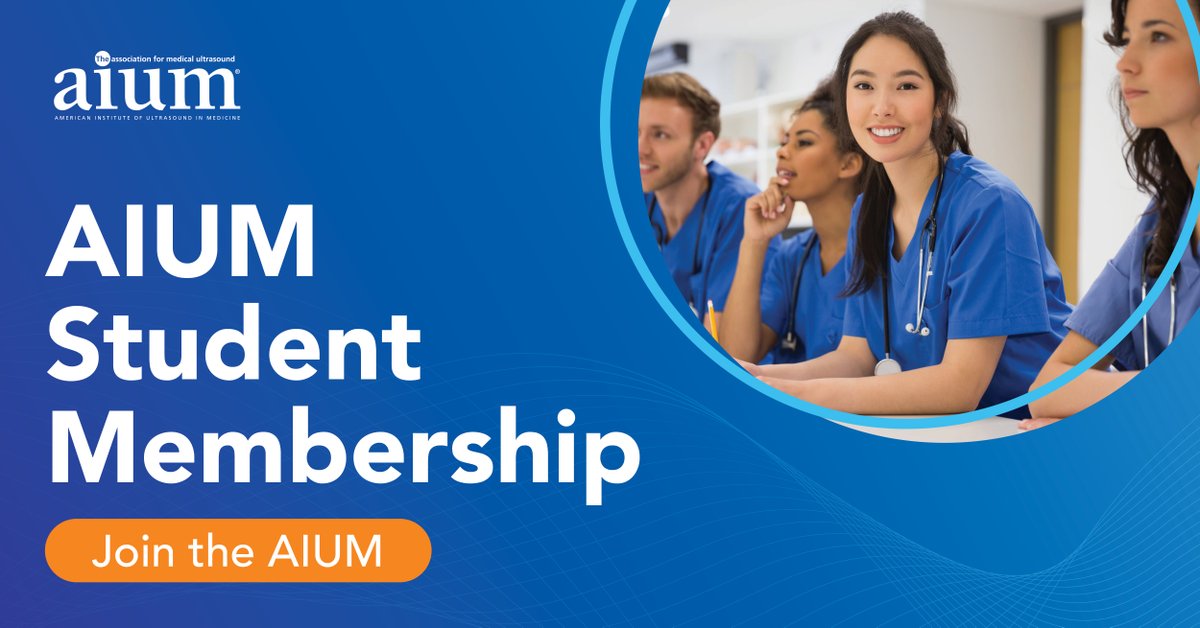 Students welcome at the AIUM! Available to those in training as a medical or sonography student, resident, or fellow. After you complete your training, the AIUM offers a first-year career rate that is half the cost of general membership. Join today! bit.ly/3zSiA8r