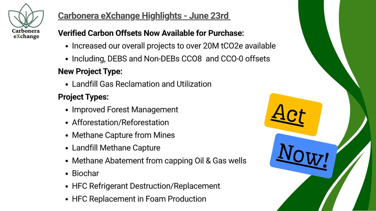 CarboneraExchg's tweet image. Weekly Highlights - June 23rd
👉 Download the full PDF below to access all clickable links, connect with our team directly, and discover how you can purchase our solutions today.