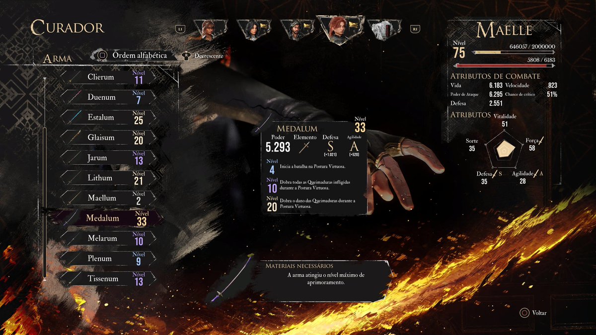 Aprimorei a Medalum espada da Maelle ao máximo.

Quero ver se ela é tão apelona assim.