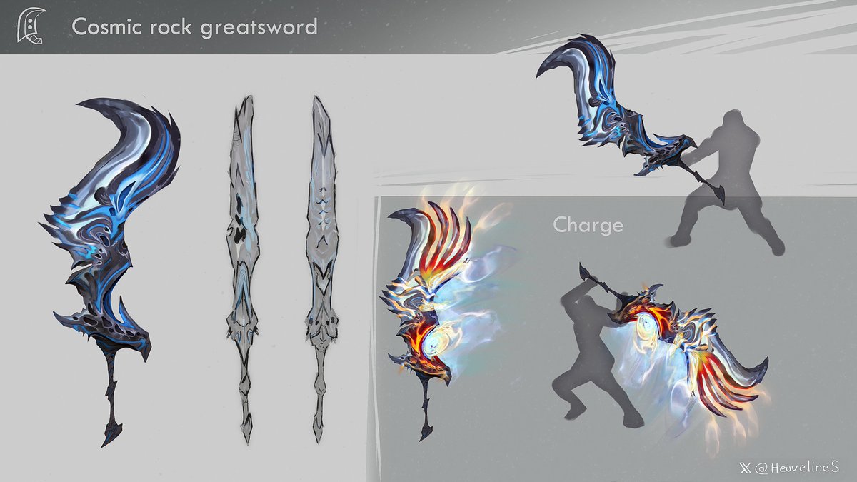 HeuvelineS's tweet image. Greatsword from a mysterious rock☄️
#MHWilds #WeaponEntry #MonsterHunter