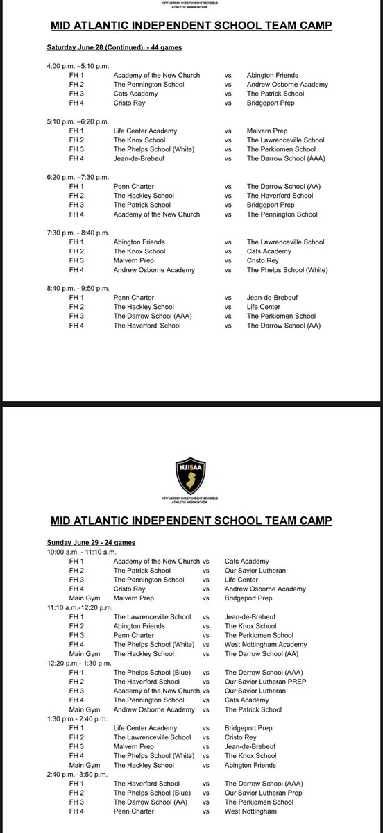 Schedule is out for weekend #2. We will have more talent on display this weekend at Executive Charter in Allentown, PA. Some of the best prep programs in the country will be competing over the course of 3 days. Allentown is the place to be this weekend!