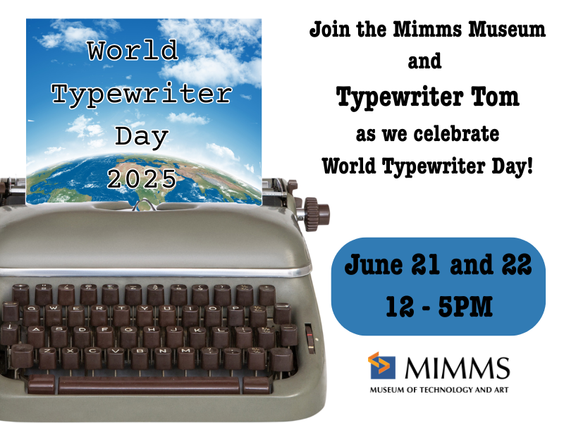 Happy #WorldTypewriterDay! Meet Typewriter Tom, collector, restorer, &amp; Hollywood supplier of vintage typewriters (yes, even The Wonder Years reboot). A true legend of the keys! Meet him at upcoming demos: bit.ly/3HNft56

#MimmsMuseum #Typewriter #TechHistory