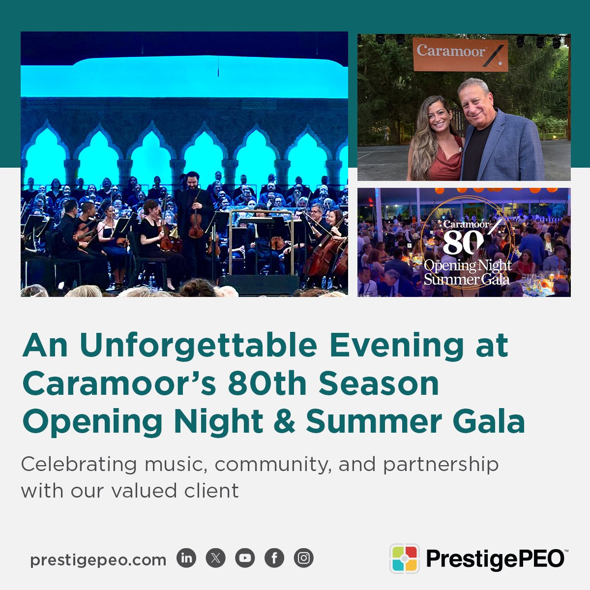 PrestigePEO's tweet image. We were honored to attend @Caramoor's Opening Night and Summer Gala, with a performance of Beethoven's 9th by the Orchestra of St. Luke's.
It was a magical night with a valued client and a celebration of music🎶, community, and connection.