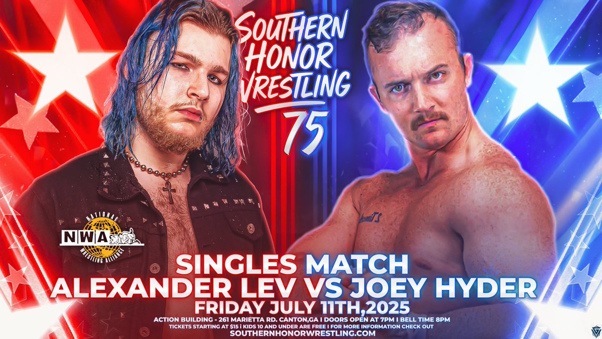 Alexander Lev is consumed by betrayal as Grayson Pierce turned on him at #SHW73. Hyder, a former member of Lev’s Faithful, is coming off of a #RumbleJack qualifier loss. With Lev’s focus on revenge, will Hyder see the perfect opportunity to strike? Find out July 11th at #SHW75!