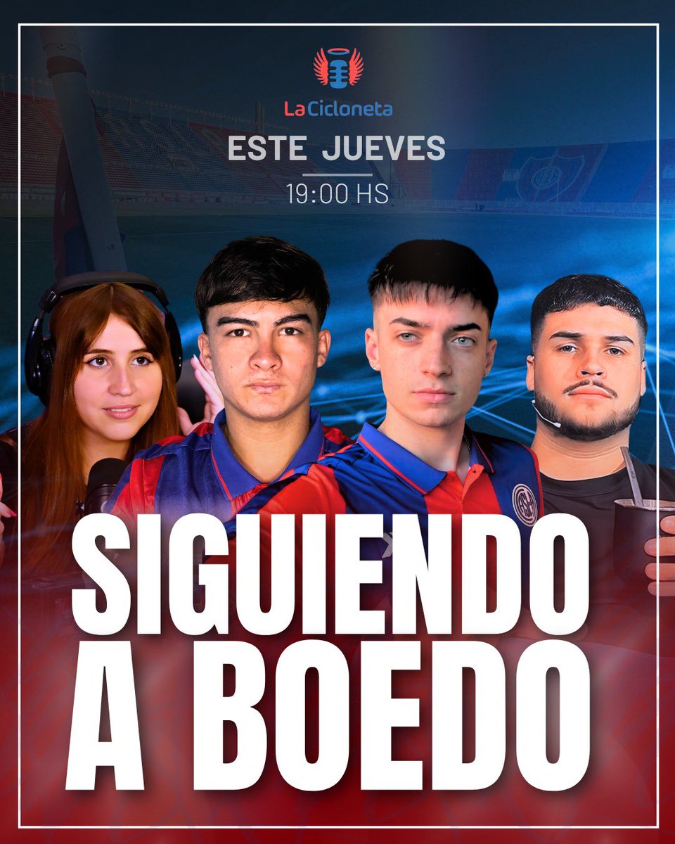 😮‍💨 No vinimos a hacer lo mismo de siempre. Vinimos a mostrar lo que nadie te muestra.

🎙️Siguiendo a Boedo, un programa que habla de #SanLorenzo. 

🔜Jueves 19hs en La Cicloneta con <a href="/LucaBonafina/">LUCA BONAFINA</a> <a href="/julinatalutti/">Juli</a> <a href="/RomanKotler/">Román</a> y <a href="/maxigandara/">Maxi</a>.