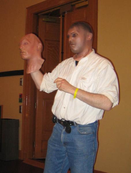 20 years ago on this day, during Europride Oslo, the late Svein Skeid of ReviseF65 helped bring public awareness to real-life masking at a lecture at Oslo University, wearing one realistic latex mask under another for a double reveal. He was very influential and still missed...