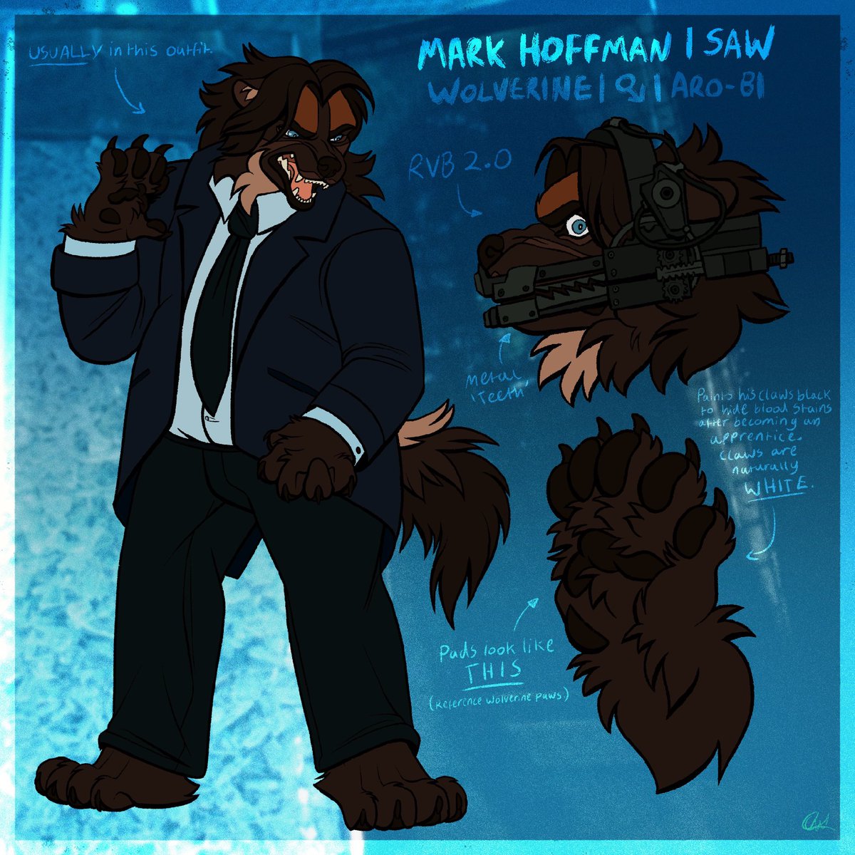 classfelidae's tweet photo. Hoffman’s refs!
#saw #sawv #coffinshipping #hoffstrahm #sawtwt #art #artist #hoffman #markhoffman #markhoffmansaw #sawposting #comic #jigsaw #jigsawkiller #wolverine #furry #furryart #malemanipulator #wolverineclaws #gulogulo #fat #fatbeast https://t.co/R8rXp0eBa3