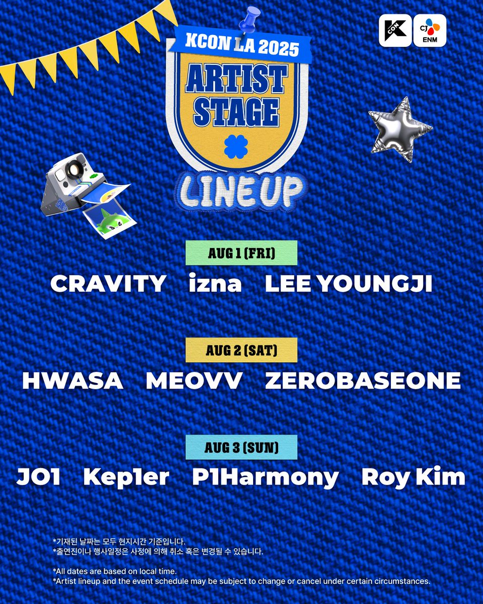 kconusa's tweet photo. [#KCONLA2025] [𝐔𝐏𝐃𝐀𝐓𝐄] DAILY LINEUP 

💙 𝐌 𝐂𝐎𝐔𝐍𝐓𝐃𝐎𝐖𝐍 𝐒𝐓𝐀𝐆𝐄
📍 https://t.co/0wcVXgZVPl Arena

💙 𝐀𝐑𝐓𝐈𝐒𝐓 𝐒𝐓𝐀𝐆𝐄
📍 LA Convention Center South Hall 

💙 𝐌𝐄𝐄𝐓 & 𝐆𝐑𝐄𝐄𝐓 𝐒𝐓𝐀𝐆𝐄
📍 LA Convention Center Concourse Hall 

💙 𝐒𝐇𝐎𝐖𝐂𝐀𝐒𝐄 (𝐗 𝐒𝐓𝐀𝐆𝐄)
📍 LA Convention Center West Hall 

*All dates are based on local time.
*Artist lineup and the event schedule may be subject to change or cancel under certain circumstances.

-
► Get your Ticket Now! 
🔗 https://t.co/StCjYhNGA1 

📌 Ticket Info  
🔗 https://t.co/Eq85qsQ7nA 

🎟️ KCON EXPRESS / FAST PASS 
🔗 https://t.co/O57wEVNqyB 

-
✅ For more information about KCON, visit Mnet Plus APP and https://t.co/4T4vwJ1pXG! 

-
KCON LA 2025
AUG 1-3
https://t.co/0wcVXgZVPl Arena, LA Convention Center

Let's #KCON