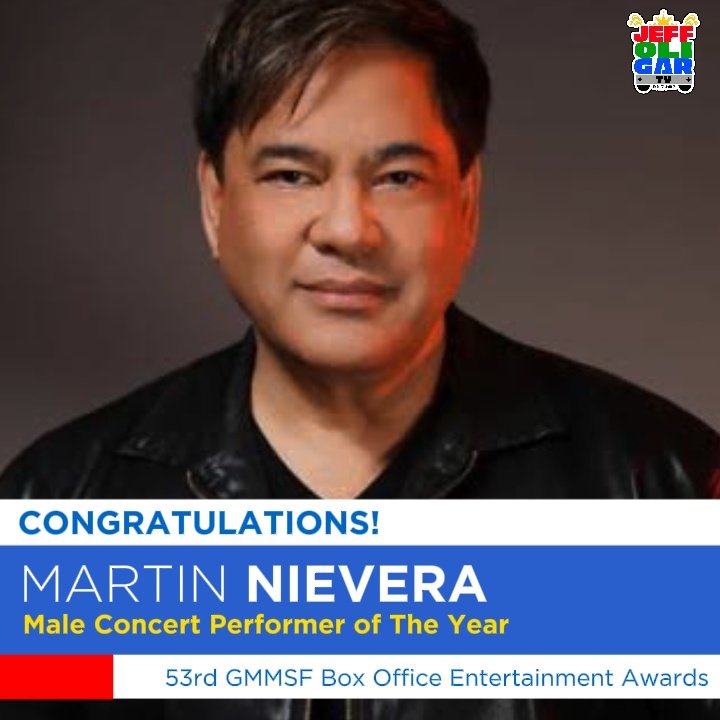 JeffOGarcia47's tweet image. CONGRATULATIONS to @4eversinging4u, hailed as the Male Concert Performer of The Year at the #53rdBoxOfficeEntertainmentAwards!

#MartinNievera #ConcertKing