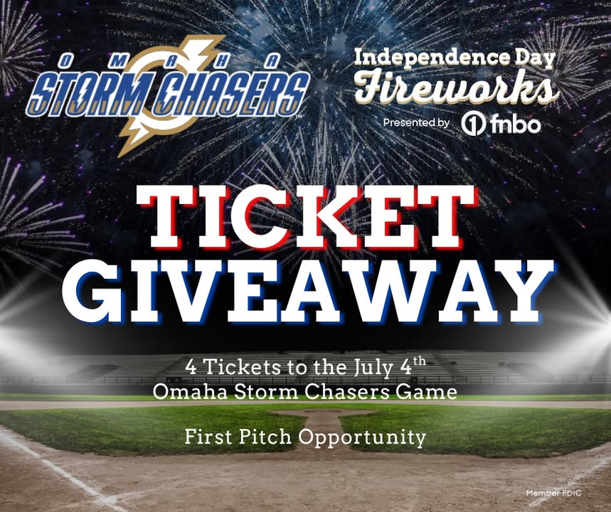 fnbo's tweet photo. 4th of July Giveaway! βΎ We're giving away 4 tickets to the July 4th Omaha Storm Chasers game β plus the unforgettable chance for someone in your group to throw the first pitch! Follow @fnbo on Facebook! #FNBO #StormChasers #Omaha #Baseball #4thofJuly #Giveaway https://t.co/IDzTMtwBkT
