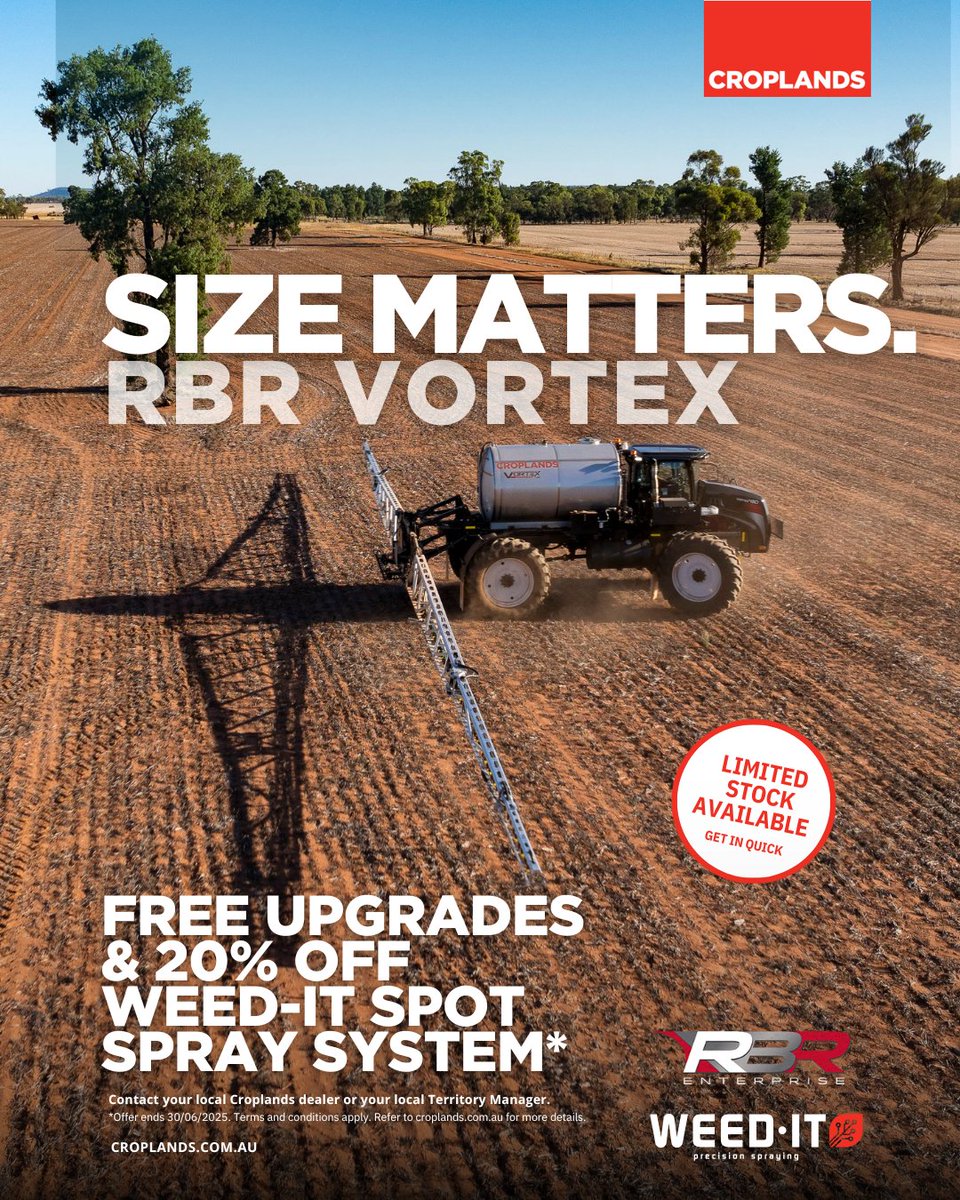 Our WA team is attending the Grain Automate Expo, hosted by the Merredin and Districts Farm Improvement Group on 1 July! 📷
Come and see our RBR Vortex and WEED-IT Trailer in action. <a href="/theGRDC/">GRDC</a>