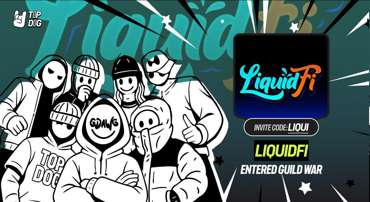 liquidfi_app's tweet image. LiquidFi has joined the Guild War on @topdog_perp
Join our gang to earn 5% cashback on every trade and get qualified for an NFT drop. First week of TopDog Point program has started, it’s time to earn RESPECT as a team.
Join our Guild: topdog.gg/referrals
Code: LIQUI