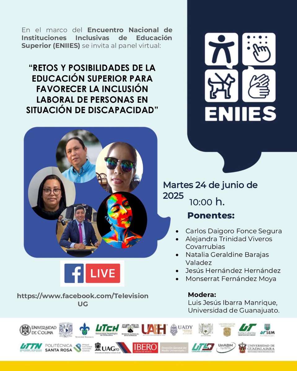 GTO Incluyente (@ingudis) on Twitter photo Acompáñanos mañana 24 junio a las 10 am al panel virtual “RETOS Y POSIBILIDADES DE LA
EDUCACIÓN SUPERIOR PARA FAVORECER LA INCLUSIÓN LABORAL DE PERSONAS EN SITUACIÓN DE DISCAPACIDAD" <a href="/UdeGuanajuato/">Universidad de Guanajuato</a> <a href="/derechosgente/">Secretaría de Derechos Humanos</a> <a href="/carlosfonce/">Carlos Fonce</a> Acompáñanos mañana 24 junio a las 10 am al panel virtual “RETOS Y POSIBILIDADES DE LA
EDUCACIÓN SUPERIOR PARA FAVORECER LA INCLUSIÓN LABORAL DE PERSONAS EN SITUACIÓN DE DISCAPACIDAD" <a href="/UdeGuanajuato/">Universidad de Guanajuato</a> <a href="/derechosgente/">Secretaría de Derechos Humanos</a> <a href="/carlosfonce/">Carlos Fonce</a>