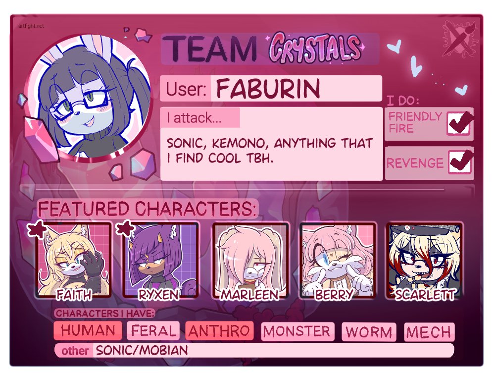 Faburin's tweet image. Okay so... Shiki forced me to participate on Artfight for the first time so here I am HAHA
artfight.net/~Faburin
#artfight2025