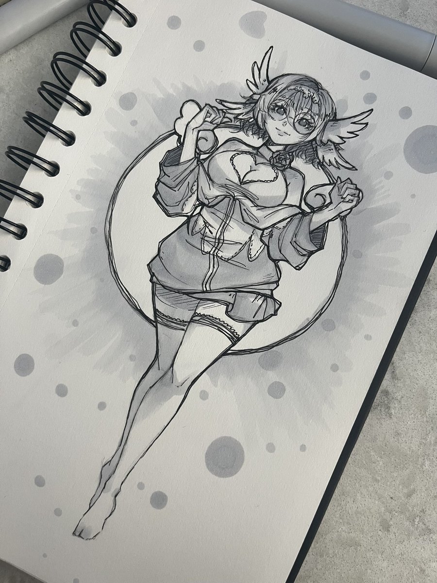 iinneo's tweet image. ANOTHER DOODLE SORRY; She’s a angel and she deserves the world 🥹🧡 @angelstepsvr