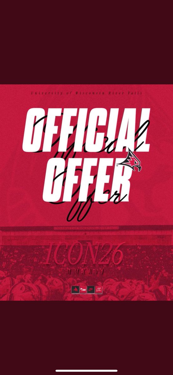 Blessed to receive an offer from University of Wisconsin River Falls!! <a href="/CoachWalkerRF/">Matt Walker</a> <a href="/UWRFFootball/">Falcon Football</a>