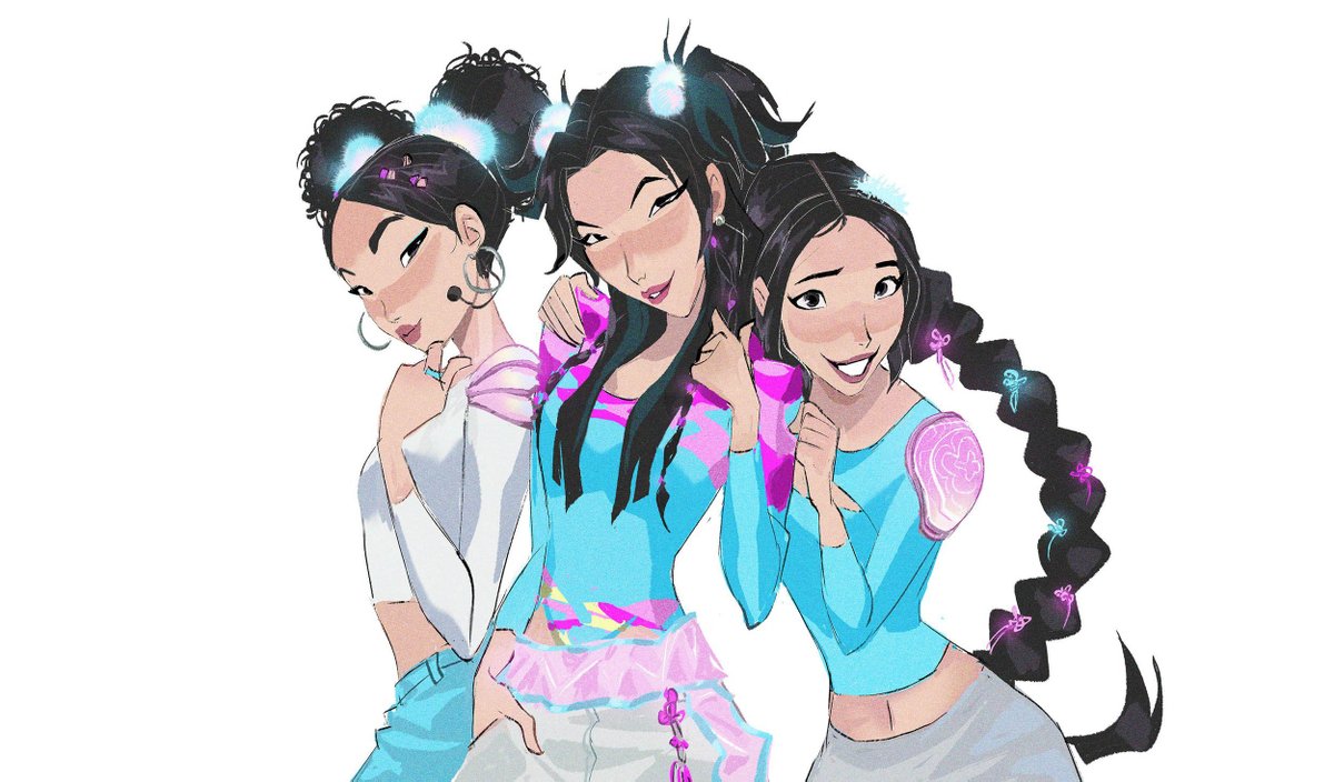 joune5064's tweet image. Some early concepts for Sunlight Sisters 🌼
Celine’s legendary idol group before there was Rumi's, with Rumi's mother as one of the members #KPOPDEMONHUNTERS