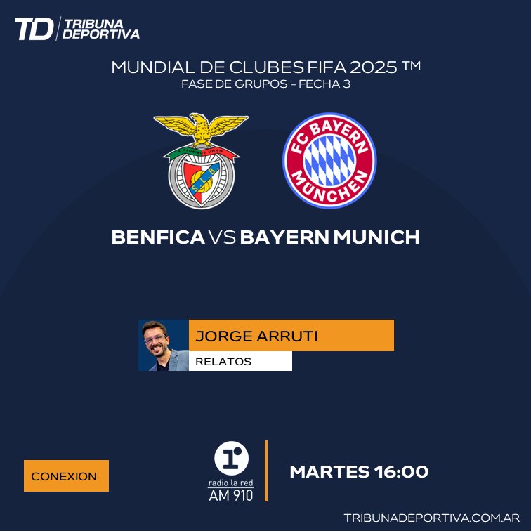 TribunaDeporOK's tweet photo. #MundialDeClubes 
#AucklandCity #Boca
🎙 @WalterNelson50
🎙 @hugorbalassone
🎙 @Eze_sosa
🎙 @arevalo_martin
🎙 @fergarciaradio
🎙 @pablonavarrocks

Conexión #Benfica #BayernMunich
🎙 @arruttiok

📻 @radiolared https://t.co/xYMZpTuUrg