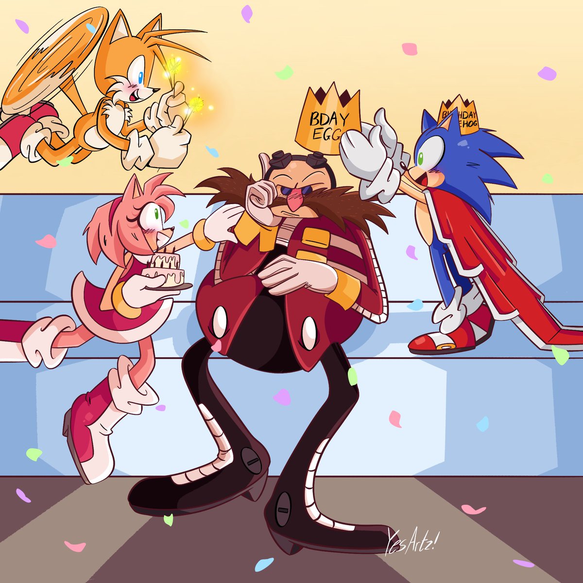 Happy Birthday to both eggman and sonic 💖💙