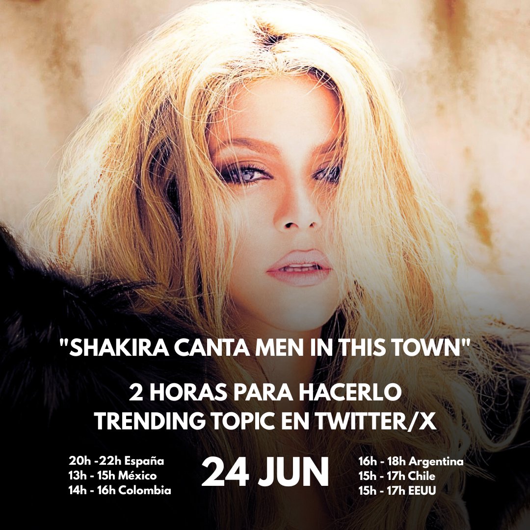 EspanaShakifan's tweet photo. Que les parece? 

Se da mañana o qué

SHAKIRA CANTA MEN IN THIS TOWN https://t.co/Ou69mAyGb7