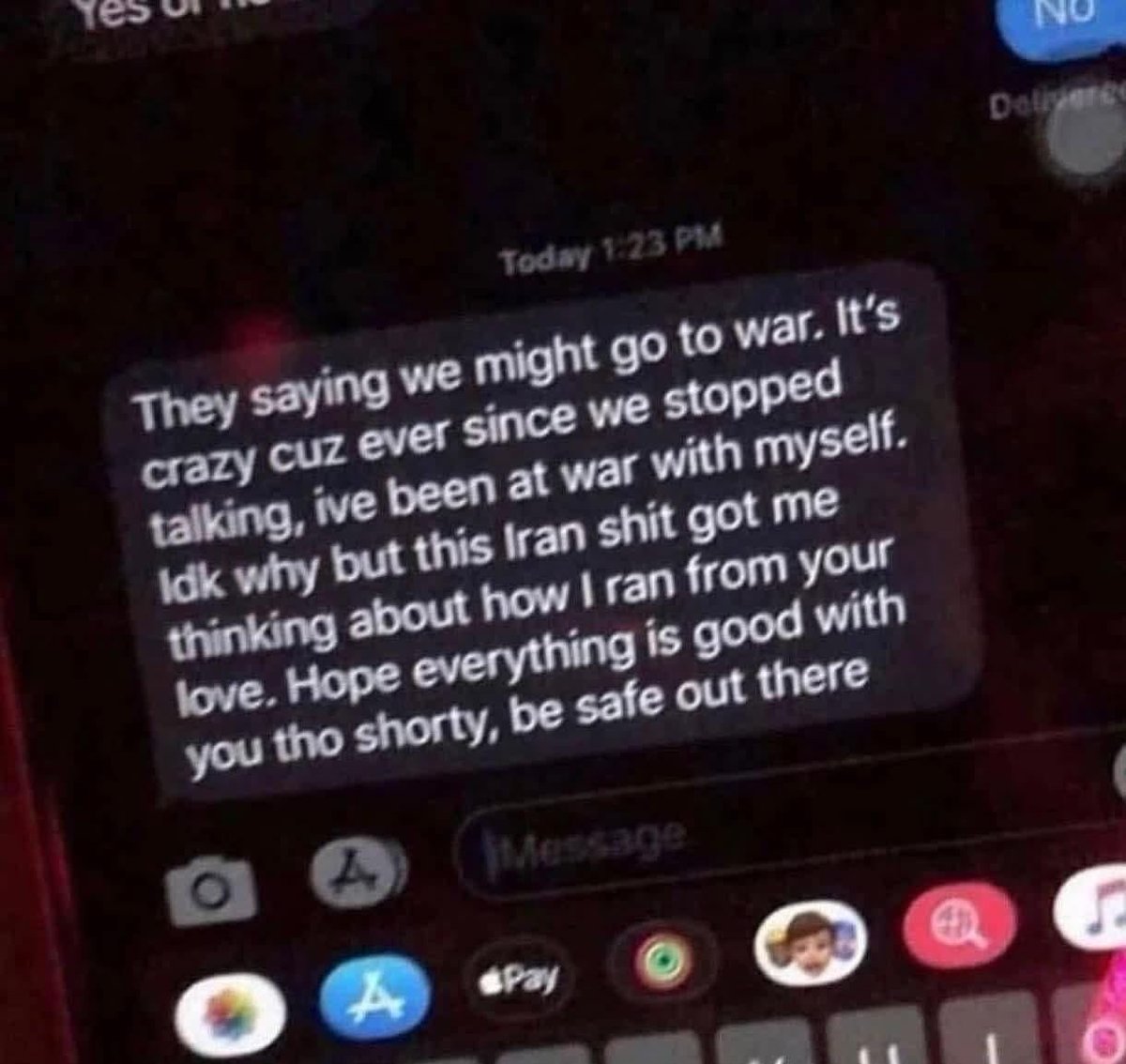 this Iran shit got me thinking about how I ran from your love