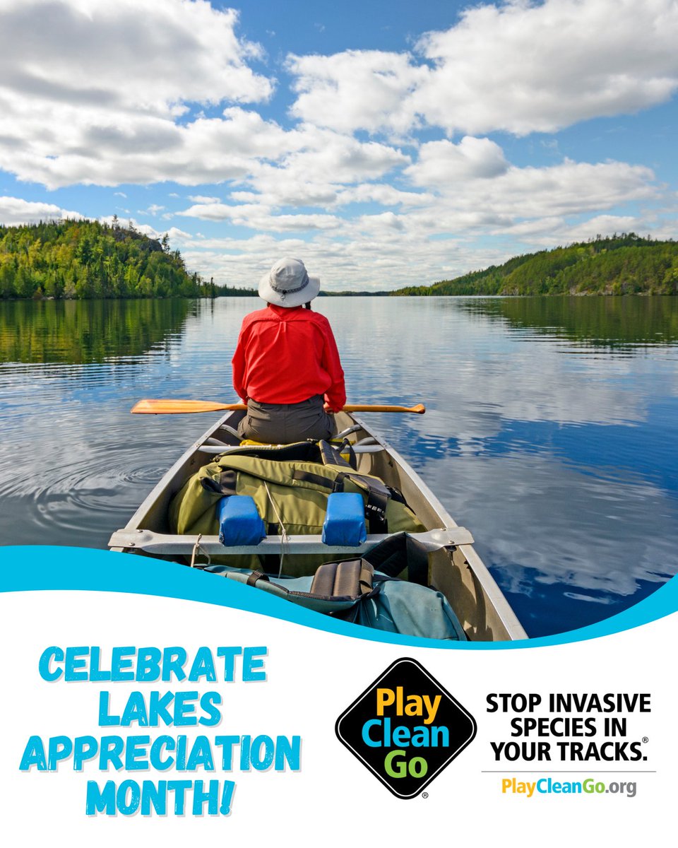 PlayCleanGo's tweet image. Celebrate Lakes Appreciation Month!

This July, we join the North American Lake Management Society in showing appreciation for our lakes and reservoirs! As you enjoy your favorite lakes this month, remember to follow the #PlayCleanGo and #CleanDrainDry steps to help prevent the
