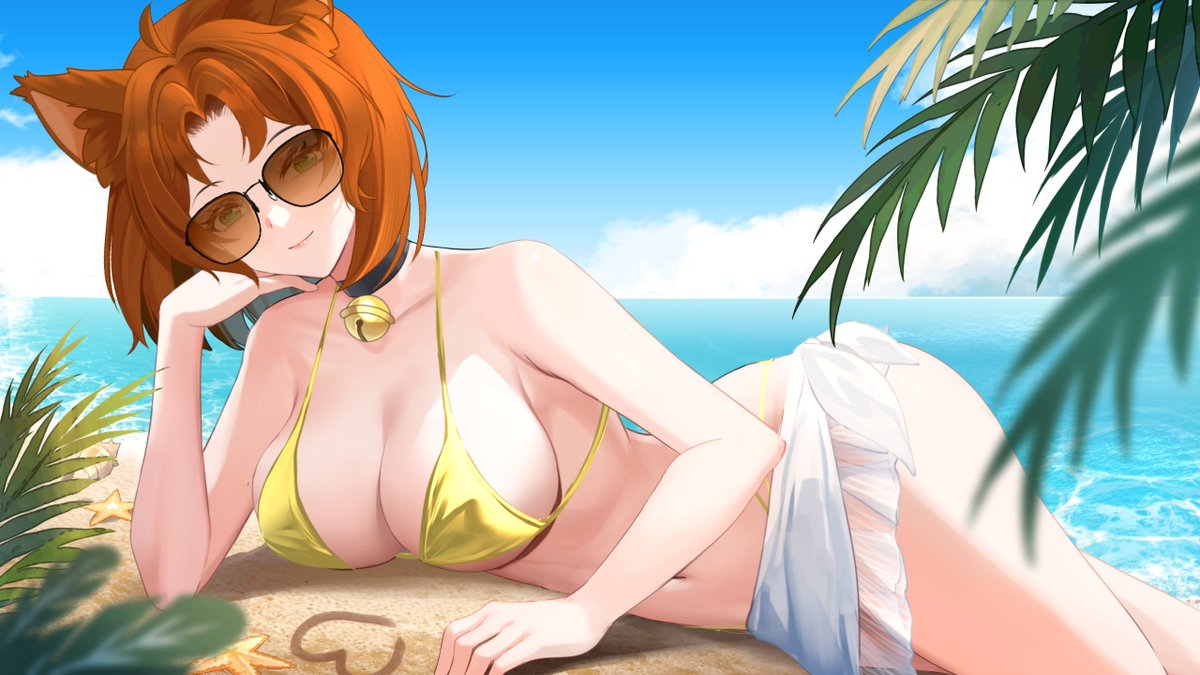 Thank you <a href="/lilostudio2024/">lilostudio/Vgen commission open</a> for this lovely summer art 
#vtuber #Vtuberart