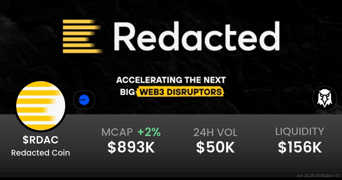 Regrouping plans from the <a href="/redactedcoin/">Redacted Coin</a> and <a href="/JirasanOfficial/">Jirasan 🔴</a>  team is already underway. 

What does this mean for us who have invested?

It means we are still early.

$RDAC, though mistaken for a meme, has utility that drives the power of web3 into web2. Not only that, it also