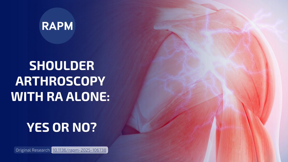 💡 Is general anesthesia (GA) needed for shoulder arthroscopy?

New RAPM study finds regional anesthesia (RA) alone provided better outcomes than GA+RA:

 📉 Hypotension: 13% vs 57%
 ⏱️ PACU: 22 vs 52 min
 🏠 Discharge: 96% vs 75%

🔗 Read more here: doi.org/10.1136/rapm-2…
