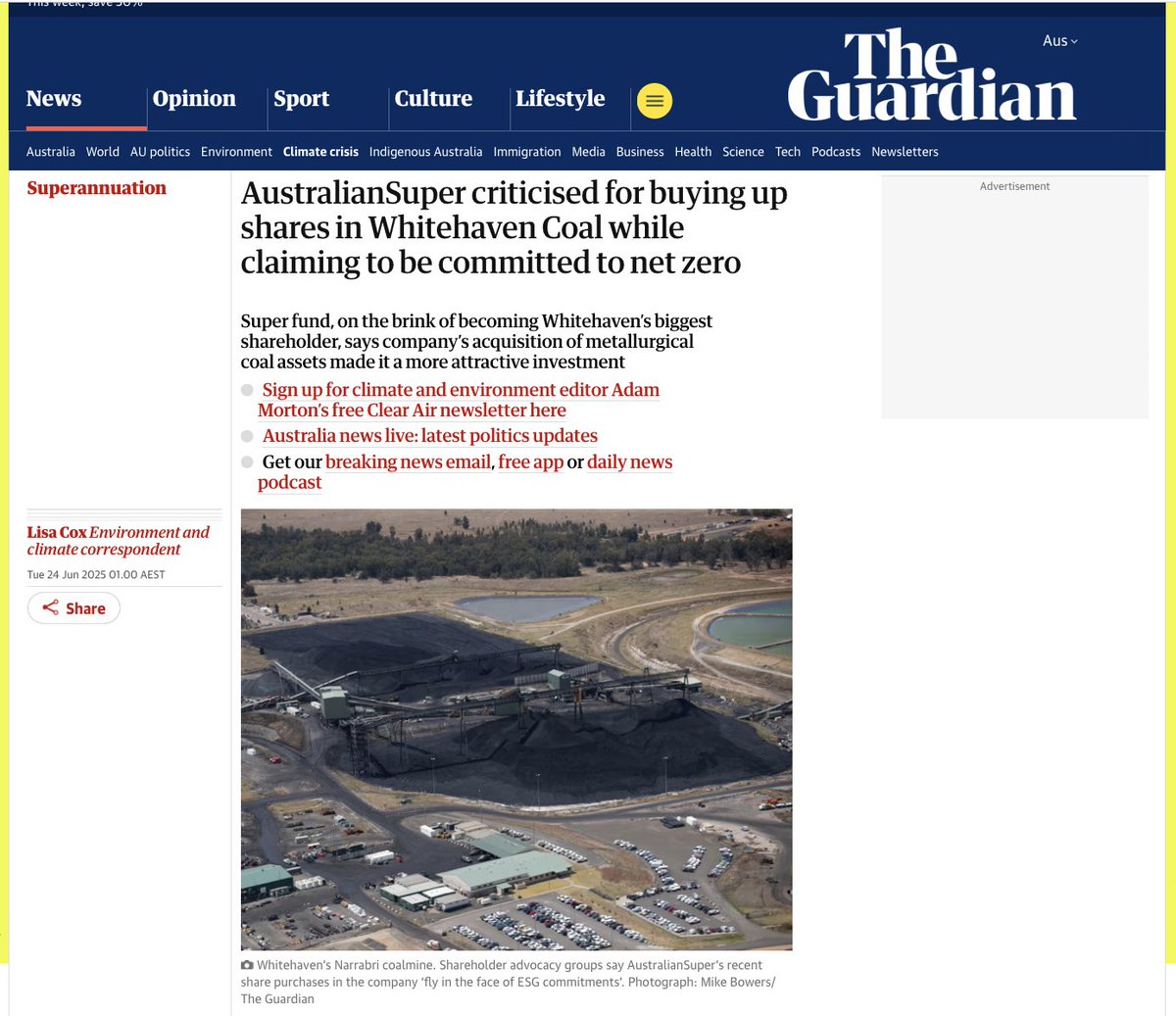 Market Forces (@market_forces) on Twitter photo Australia's largest superannuation fund <a href="/AustralianSuper/">AustralianSuper</a> is on the brink of becoming Whitehaven Coal's biggest shareholder flying in the face of climate commitments.
There's growing outrage by members concerned their fund is greenwashing and endangering a safe future for their Australia's largest superannuation fund <a href="/AustralianSuper/">AustralianSuper</a> is on the brink of becoming Whitehaven Coal's biggest shareholder flying in the face of climate commitments.
There's growing outrage by members concerned their fund is greenwashing and endangering a safe future for their