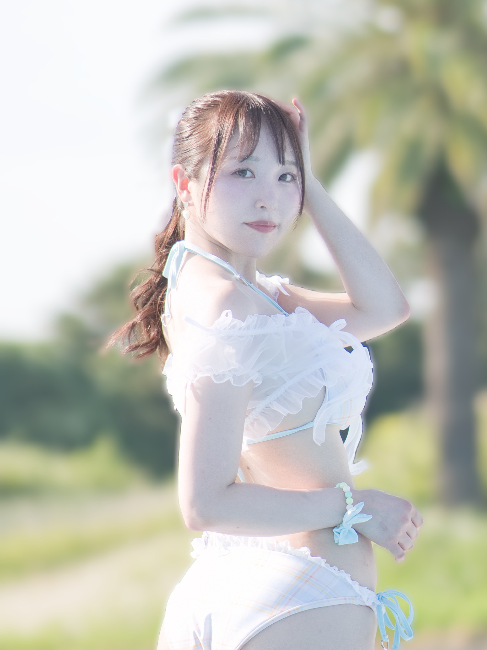 Malymoon /マリームーン》シルキーシャボンチェックビキニ ブルー 水着