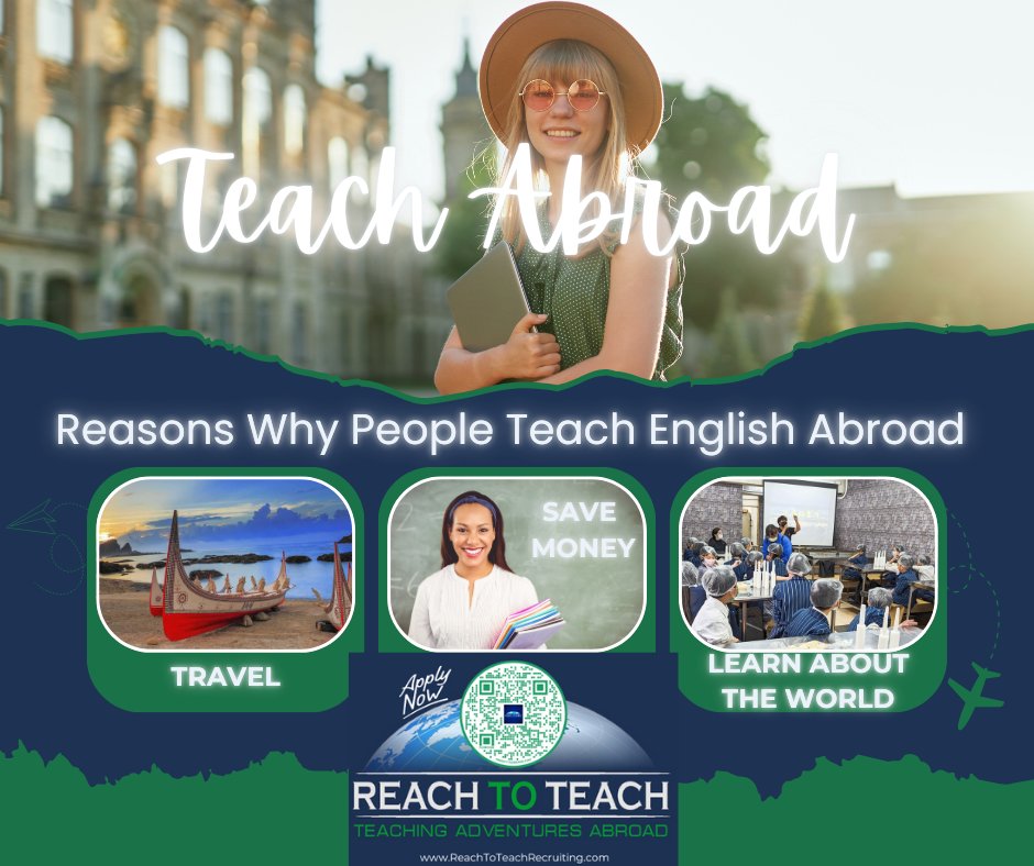 Reach_To_Teach's tweet image. Thousands of teachers leave their home countries each and every year to teach English abroad. Have you ever wondered why they’ve decided to do so? Here are the top 10 reasons why people move abroad to #TeachAbroad.
reachtoteachrecruiting.com/blog/top-10-re…
#TEFLTeachers #ESLTeachers #TeachAbroad