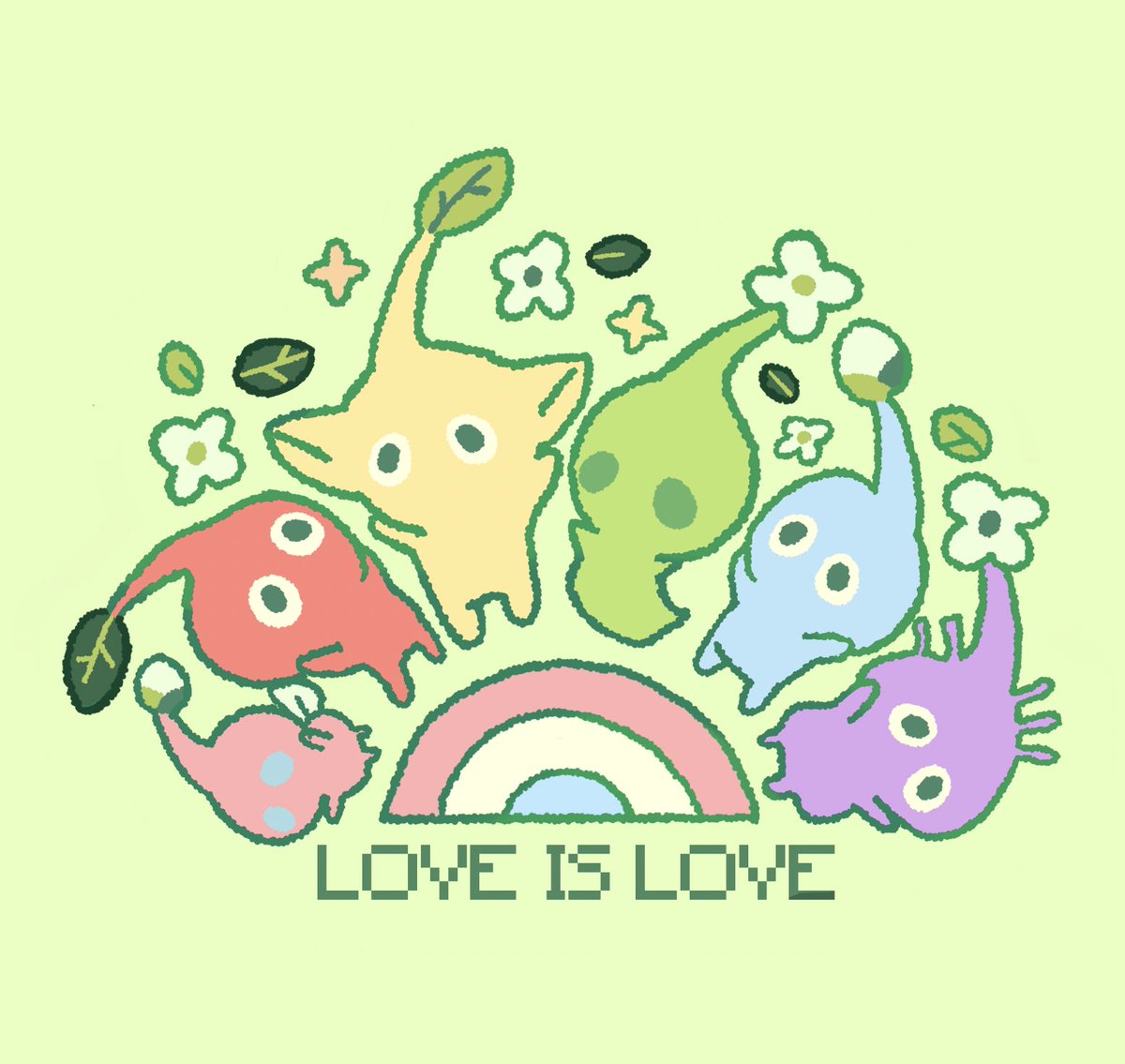 pikmin says happy pride 🌈💕