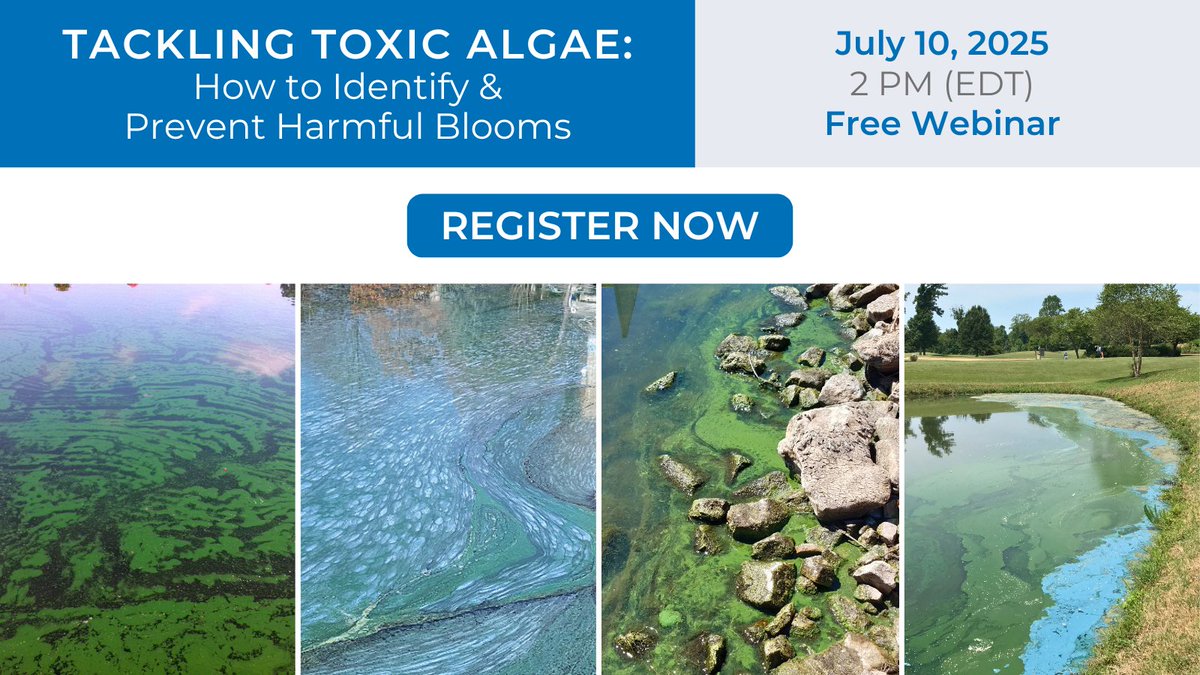 Many lakes and ponds are at risk for harmful algal blooms, especially during the summer when water temperatures rise. Learn how algae develop and what conditions make your waterbody vulnerable to growth in our upcoming #webinar.

📢 Don’t miss out: spklr.io/6012B8OEG