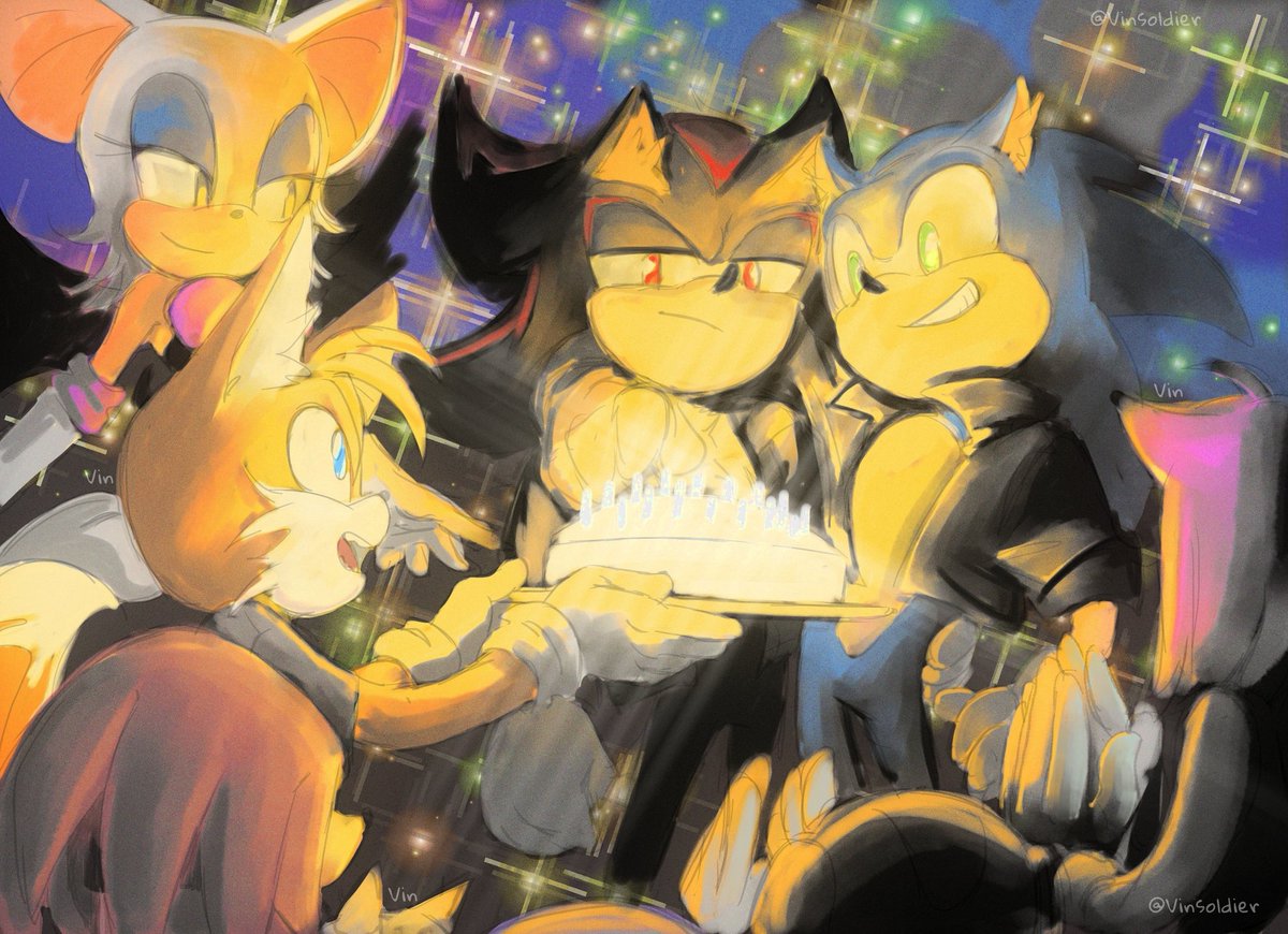 VinSoldier's tweet image. I had this half-done, so it's a quick one haha ¡Happy Birthday! #Sonic34th