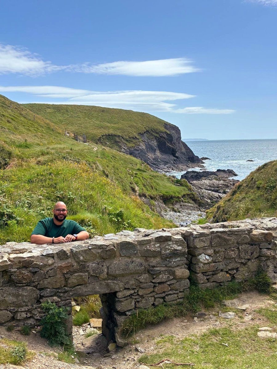 Me, with the remains of my great great grandparents woollen mill, which closed down in 1915. I'm sure their life, the George family of Porth-y-Rhaw, was unimaginably tough, especially in winter, but what a view. We are here because of them that came before.