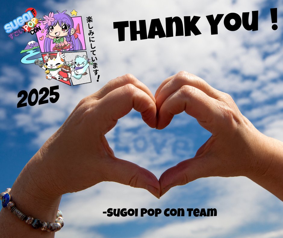 sugoipopcon's tweet photo. 📷 Thank You for an Amazing Sugoi Pop Con 2025! 📷
 THANK YOU to every vendor, artist, guest, performer, sponsor, volunteer, and attendee who helped make this year’s event such a memorable celebration
We’re already dreaming up Sugoi Pop Con 2026
Thank You
 The Sugoi Pop Con Team https://t.co/TzrIZ8dWwK