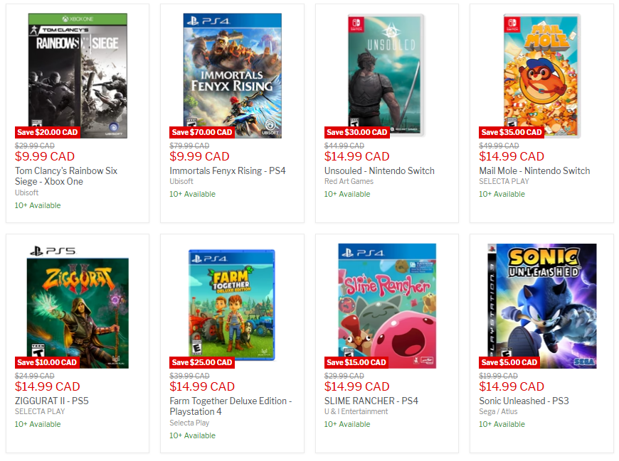 Almost 900 games for Nintendo Switch, PlayStation 4, PlayStation 5