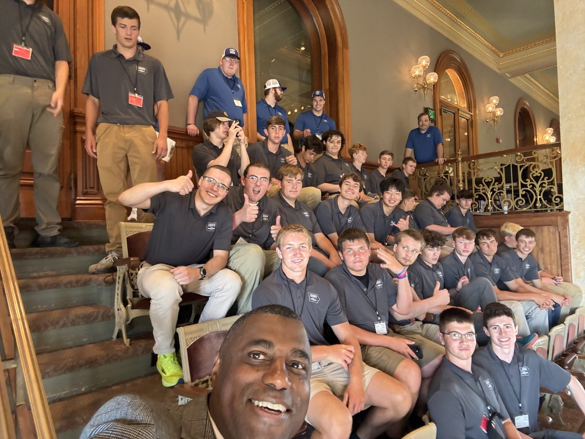 eddieandrews's tweet photo. It was cool beginning the week with the #AmericanLegion #BoysState group presenting and answering some of the best questions about government and helping Iowans from over 200 students from across Iowa. Today’s event was at the Capitol, and I’ll see them later this week at Camp Dodge.  

#eddieandrewslovesiowa #eddie4iowa